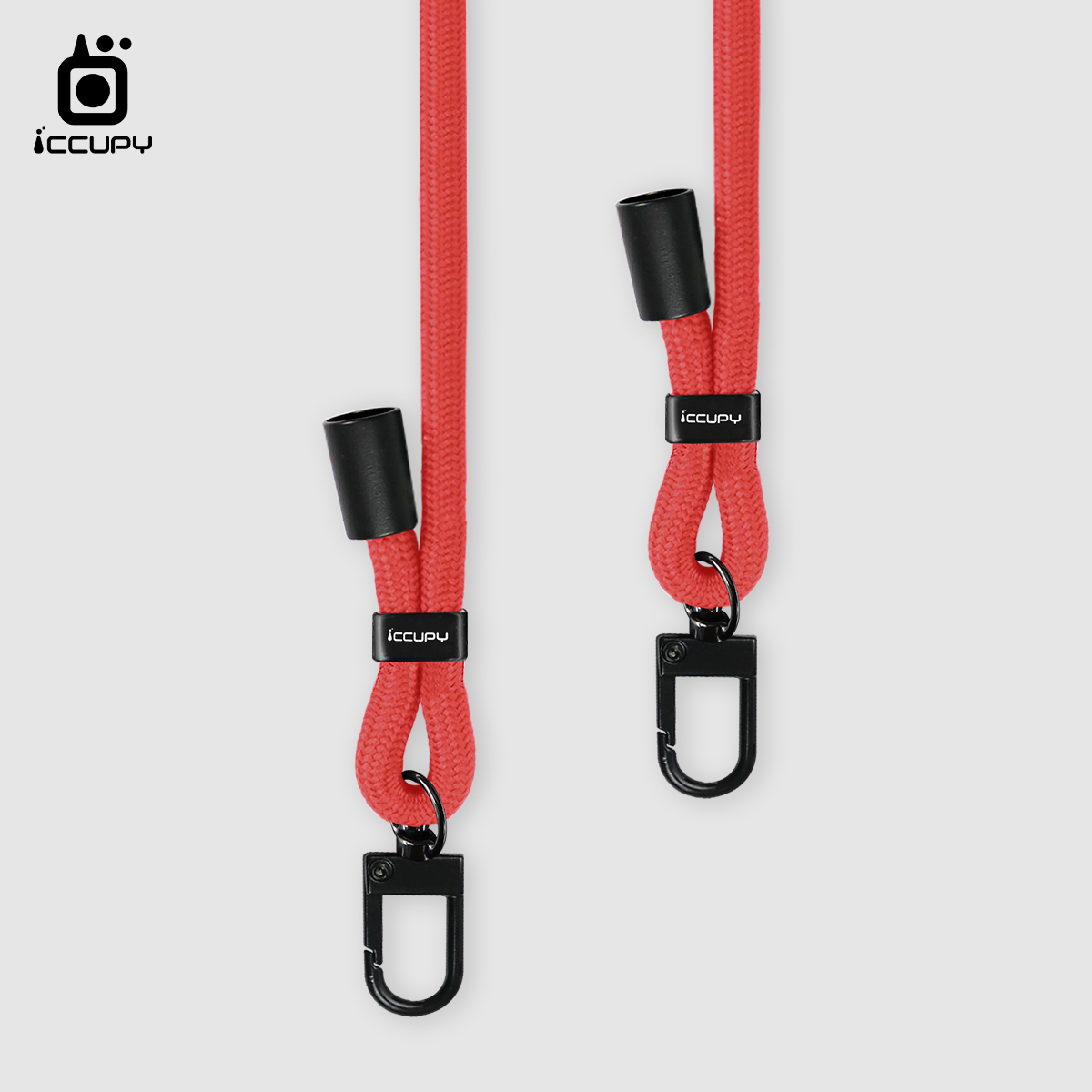 【iQ CASE角粒殼3.0】可調式背帶掛繩-珊瑚紅